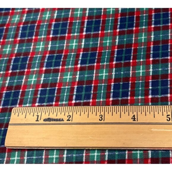Plaid Flannel Fabric 1/2 yard x 44" Red Green Blue Tartan Sewing Material - Picture 5 of 9